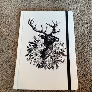 Reindeer floral white journal